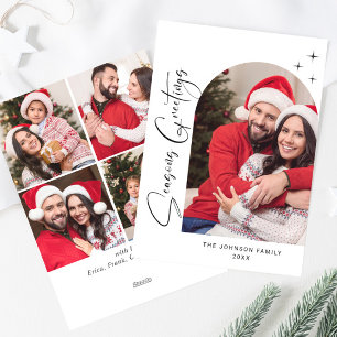 Cartes Pour Fêtes Annuelles Élégant élégant 5 PHOTO Noël Salutation