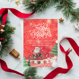 Cartes Pour Fêtes Annuelles Élégant Étincelant Magnifique Père Noël Sleigh Rid