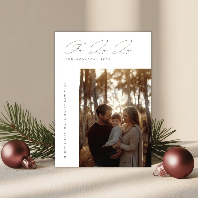 Cartes Pour Fêtes Annuelles Elegant Fa La La Christmas Rustic Family Photo (Créateur téléchargé)