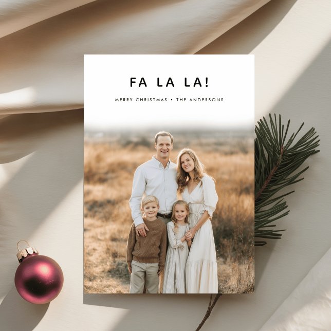 Cartes Pour Fêtes Annuelles Elegant Fa La La Joyful Christmas Family Photo (Créateur téléchargé)