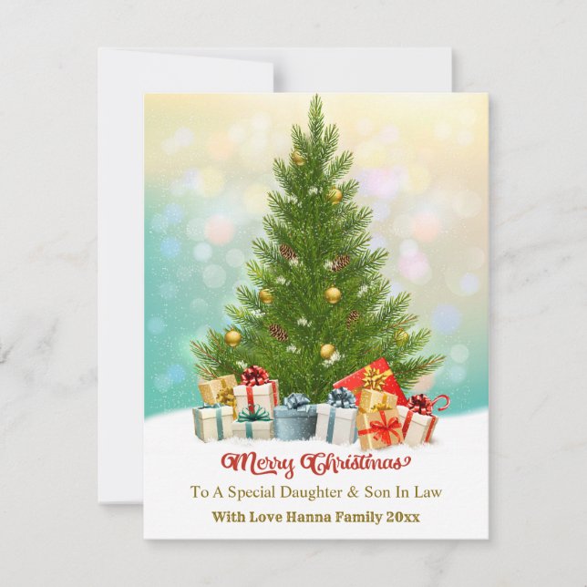 Cartes Pour Fêtes Annuelles Elegant Family Holiday Present I Christmas Tree (Devant)