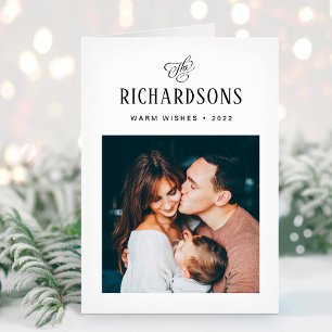 Cartes Pour Fêtes Annuelles Elegant Family Photo and Name Warm Wishes