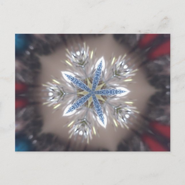 Cartes Pour Fêtes Annuelles Élégant Festif Star de Noël Bleu brillant Blanc (Devant)