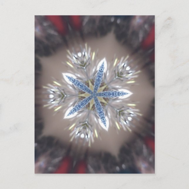 Cartes Pour Fêtes Annuelles Élégant Festif Star de Noël Bleu brillant Blanc (Devant)