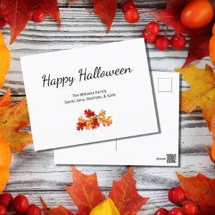 Cartes Pour Fêtes Annuelles Élégant feuillage d'automne Joyeux Halloween