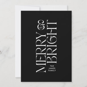 Cartes Pour Fêtes Annuelles Élégant feuillage noir moderne typographie minimal