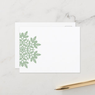 Cartes Pour Fêtes Annuelles Élégant Flocon de neige (Pin de Sage)
