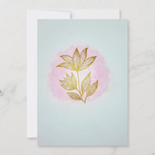 Cartes Pour Fêtes Annuelles Élégant floral doré Merci & multi-usage