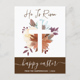 Cartes Pour Fêtes Annuelles Elégant Floral Happy Croix de Pâques Christian