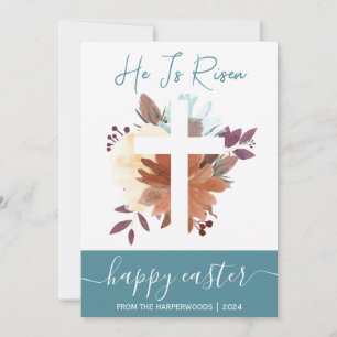 Cartes Pour Fêtes Annuelles Elégant Floral Happy Croix de Pâques Christian