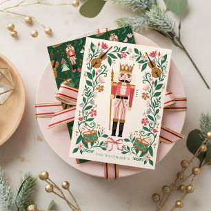 Cartes Pour Fêtes Annuelles Élégant floral Noisette de Noël Ballet Musical