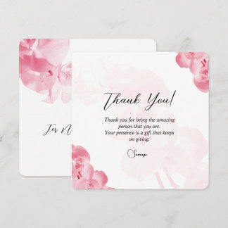 Cartes Pour Fêtes Annuelles Élégant floral rouge Merci