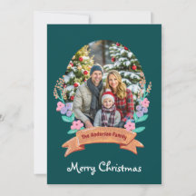 élégant Floral Wreath vert foncé photo Noël