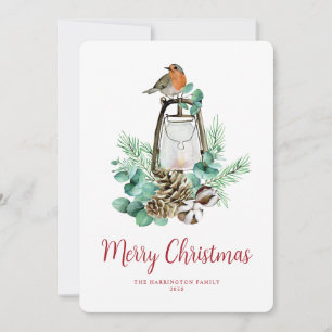 Cartes Pour Fêtes Annuelles Élégant Foliage d'oiseaux de Noël non photo vacanc