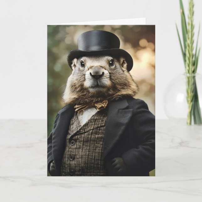 Cartes Pour Fêtes Annuelles Élégant Gentleman Funny (Devant)