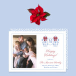 Cartes Pour Fêtes Annuelles Élégant Ginger Jar Joyeux vacances Photo de famill<br><div class="desc">** Crédit photo : Photographie © Storytree Studios, Stanford, CA ** / Design chic de carte de vacances avec pot de gingembre avec arc rouge. Il y a de la place pour une photo et un monogramme d'une seule lettre. L'envers est décoré d'un motif grec à clé bleu et blanc....</div>