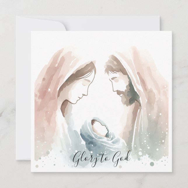 Cartes Pour Fêtes Annuelles Élégant Gloire Religieuse À Dieu Noël chrétien (Devant)