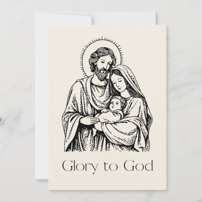 Cartes Pour Fêtes Annuelles Élégant Gloire Religieuse À Dieu Noël chrétien (Devant)