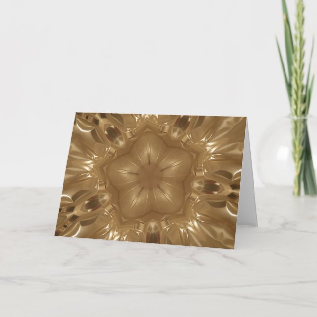 Cartes Pour Fêtes Annuelles Elégant Gold Brown Kaleidoscope Star Design (Devant)