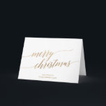Cartes Pour Fêtes Annuelles Elegant Gold Calligraphy<br><div class="desc">This gold elegant gold calligraphy Christmas corporate holiday card is the perfect Christmas greeting. Les objets neutres de design ont minimalist holiday card decorated with romantic and whimsical faux gold foil typographiy. Personalize the card with your company name,  a greeting,  employee names and your logo.</div>