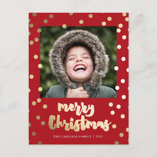 Cartes Pour Fêtes Annuelles Elegant Gold Script Merry Christmas (Devant)