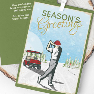 Cartes Pour Fêtes Annuelles Elégant Golf Inspiré Vintage Noël
