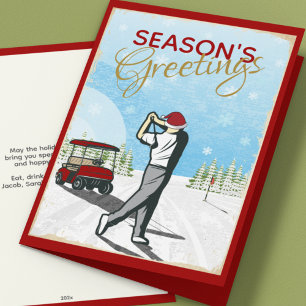 Cartes Pour Fêtes Annuelles Elégant Golf Inspiré Vintage Noël