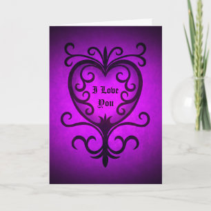 Cartes Pour Fêtes Annuelles Elegant gothic victorian heart in purple
