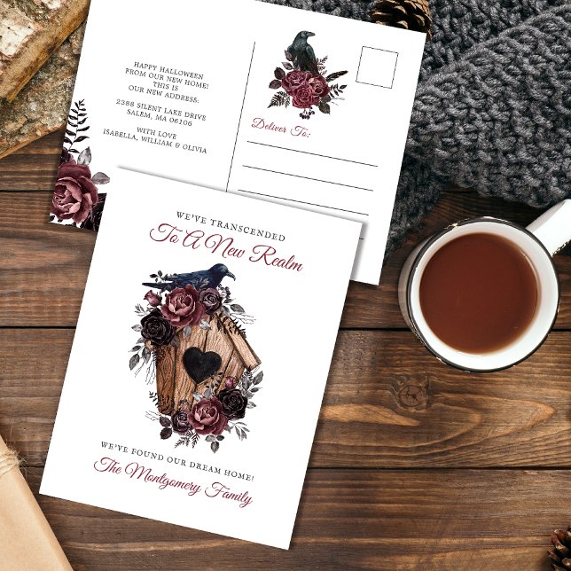 Cartes Pour Fêtes Annuelles Élégant Gothique Floral Halloween Nouvelle Maison  (Créateur téléchargé)