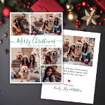 Cartes Pour Fêtes Annuelles Élégant Green Script 5 Photo Collage Noël<br><div class="desc">Moderne Simple Élégante Calligraphie Verte 5 Photo Collage Joyeux Script de Noël Carte de vacances. Ce modèle de carte de voeux de fête minimaliste de cinq (5) photo présente un joli montage photo grille et dit "Joyeux Noël"! Le texte de salutation "Joyeux Noël" est écrit dans une belle main lettré...</div>
