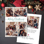 Cartes Pour Fêtes Annuelles Élégant Green Script 5 Photo Collage Noël<br><div class="desc">Moderne Simple Élégante Calligraphie Verte 5 Photo Collage Joyeux Script de Noël Carte de vacances. VEUILLEZ NOTER QUE CES CARTES DE TAILLE 6, 5" X 8, 75" SONT PLUS GRANDES QUE LA MOYENNE, EN RAISON DE LA TAILLE PLUS GRANDE DE LA CARTE, IL EST PRESQUE CERTAIN QUE LES COÛTS POSTAGE...</div>