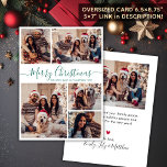 Cartes Pour Fêtes Annuelles Élégant Green Script 5 Photo Collage Noël<br><div class="desc">Moderne Simple Élégante Calligraphie Verte 5 Photo Collage Joyeux Script de Noël Carte de vacances. VEUILLEZ NOTER QUE CES CARTES DE TAILLE 6, 5" X 8, 75" SONT PLUS GRANDES QUE LA MOYENNE, EN RAISON DE LA TAILLE PLUS GRANDE DE LA CARTE, IL EST PRESQUE CERTAIN QUE LES COÛTS POSTAGE...</div>