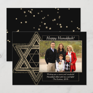 Cartes Pour Fêtes Annuelles Elégant Hanoukka Gold Modern Star de David Photo