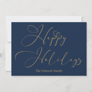 Cartes Pour Fêtes Annuelles Elégant Happy Holidays Typographie Or