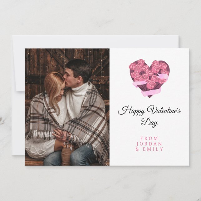 Cartes Pour Fêtes Annuelles Elegant Heart Happy Valentine's Day Photo (Devant)