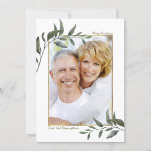 Cartes Pour Fêtes Annuelles Élégant hiver verdoyant Noël Photo de Noël