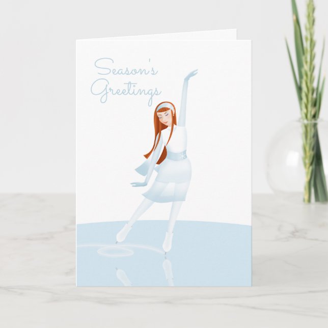 Cartes Pour Fêtes Annuelles Elegant Ice Skater Folded Holiday Card (Devant)