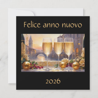 Cartes Pour Fêtes Annuelles Elegant Italian New Year Black Holiday Card