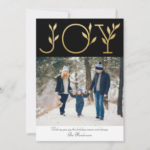 Cartes Pour Fêtes Annuelles Elegant Joy Photo Holiday Card