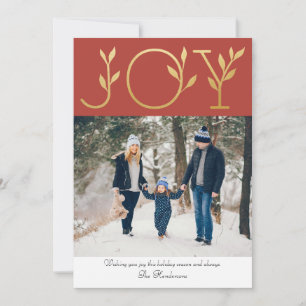 Cartes Pour Fêtes Annuelles Elegant Joy Photo Holiday Card