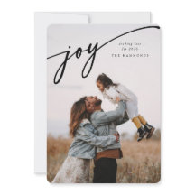 Élégant "Joy" Script noir Nouvel An Photo Appartem