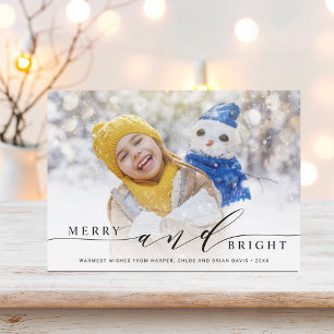 Cartes Pour Fêtes Annuelles Elegant Joyeux et Bright Photo