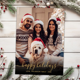 Cartes Pour Fêtes Annuelles Élégant Joyeux Joyeux Jours Script 2 Photo Noël