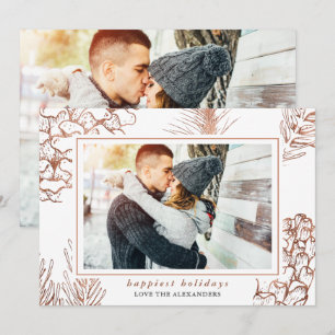 Cartes Pour Fêtes Annuelles Elégant Joyeux Joyeux Vacances Rustique Photo Moti