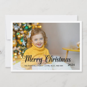 Cartes Pour Fêtes Annuelles Élégant Joyeux Noël 2024 Typographie photo