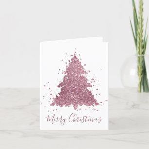 Cartes Pour Fêtes Annuelles Élégant Joyeux Noël   Dusty Mauve Pink Tree