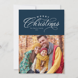 Cartes Pour Fêtes Annuelles Élégant Joyeux Noël écriture simple marine