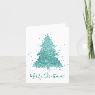 Cartes Pour Fêtes Annuelles Élégant Joyeux Noël Luxe Aqua Mint Splatter