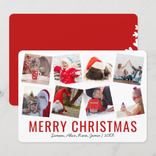 Cartes Pour Fêtes Annuelles Élégant Joyeux Noël personnalisé Collage photo