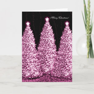 Cartes Pour Fêtes Annuelles Élégant Joyeux Noël Pink Sparkle